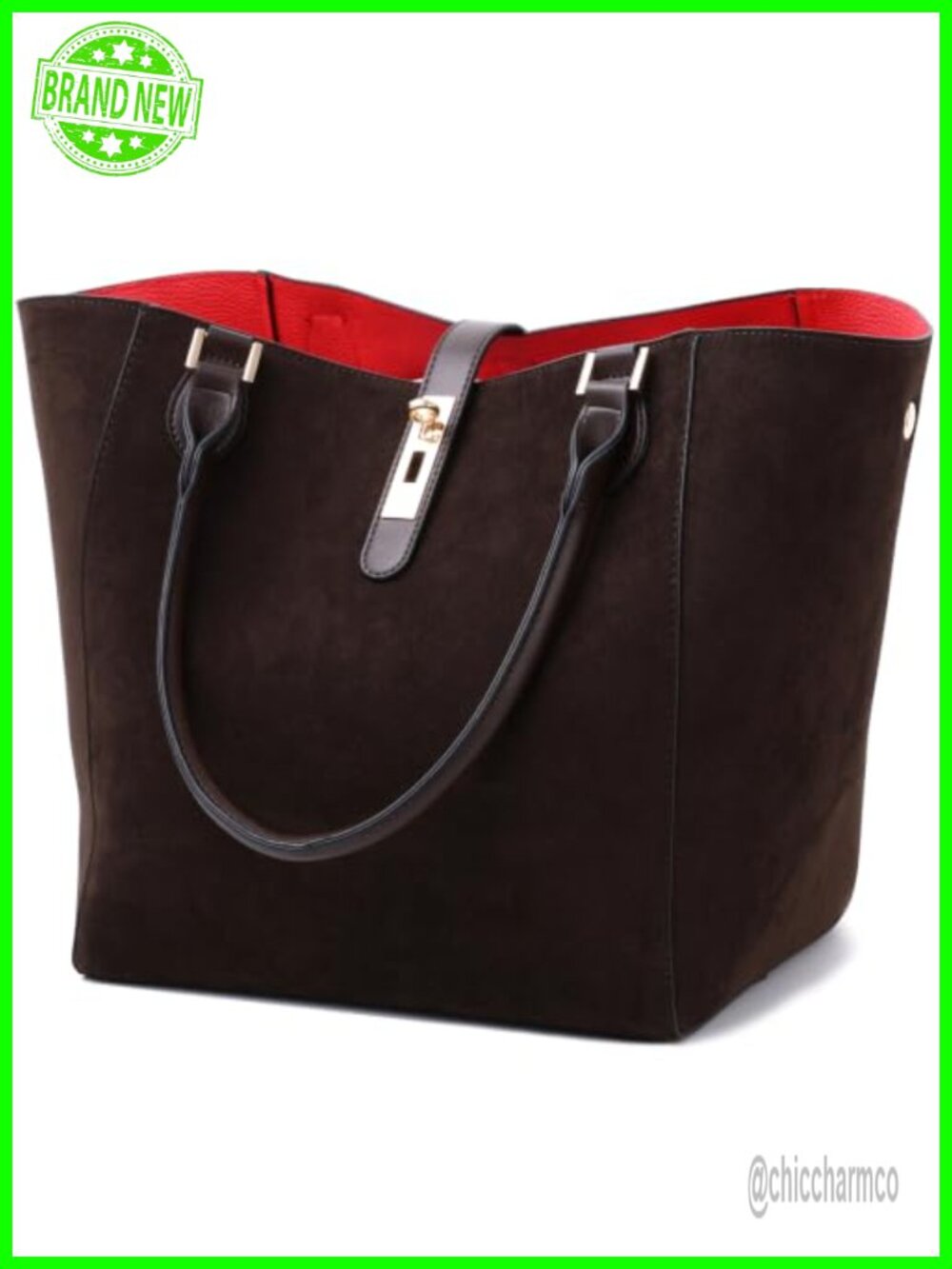 sqlp Large Work Tote Bag Faux Leather Women Shoulder Handbag